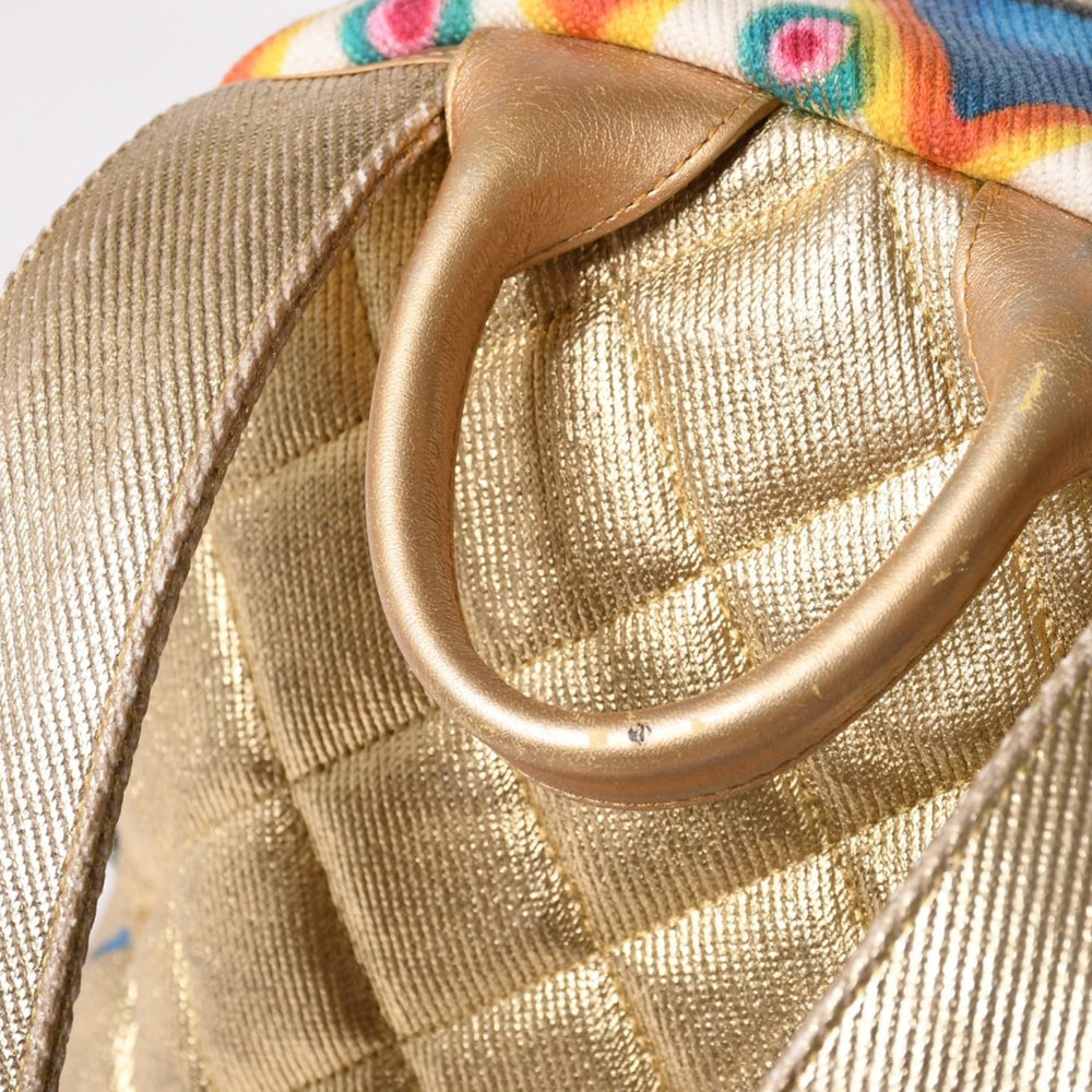 極美品 CHANEL シャネル グラフィティ リュック バックパック 28番台 ココマーク メディエダールコレクション エジプト AS0867 ゴールド 中古 4a002745