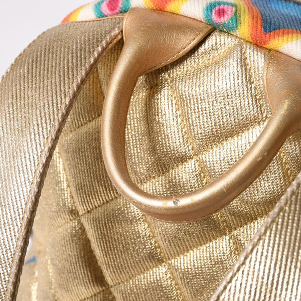 極美品 CHANEL シャネル グラフィティ リュック バックパック 28番台 ココマーク メディエダールコレクション エジプト AS0867 ゴールド 中古 4a002745