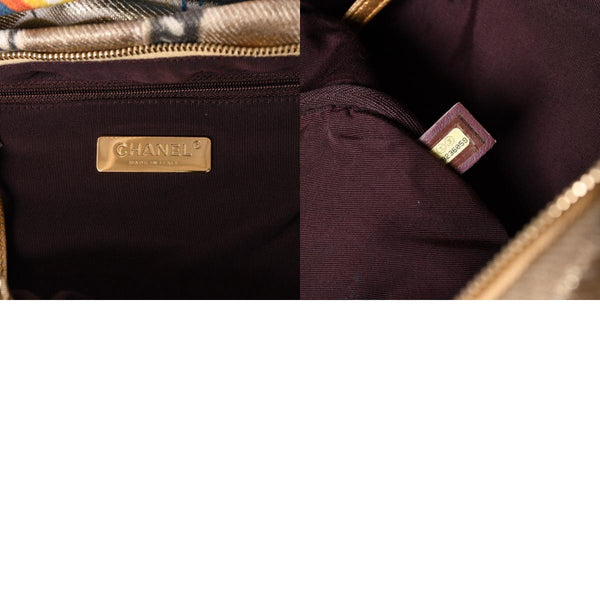 極美品 CHANEL シャネル グラフィティ リュック バックパック 28番台 ココマーク メディエダールコレクション エジプト AS0867 ゴールド 中古 4a002745