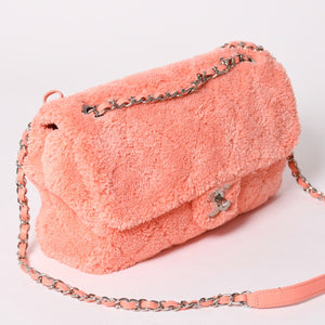 極美品 CHANEL シャネル ココビーチ フラップバッグ ショルダーバッグ 2019 マトラッセキルティング テリークロス ラムスキン ココマーク ターンロック 27番台 シルバー金具 中古 4a002885