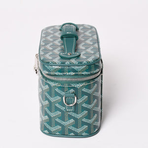 新品未使用 GOYARD ゴヤール ミューズ ヴァニティケース ミニ ナノ バニティバッグ グリーン マカージュ 2way ゴヤールディンキャンバス カーフスキン 中古 4a002609