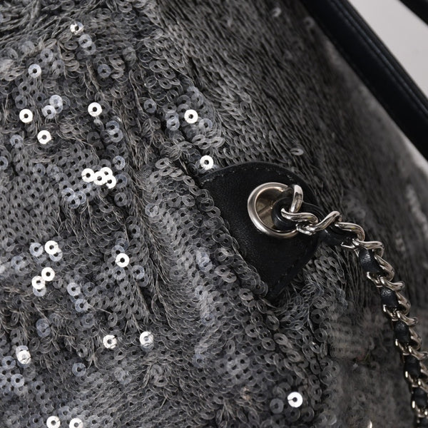 極美品 CHANEL シャネル Spangles Mini Backpack スパンコール ミニリュック 25番台 シルバー金具 シルバーチェーン 中古 4a002843