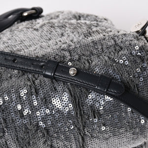 極美品 CHANEL シャネル Spangles Mini Backpack スパンコール ミニリュック 25番台 シルバー金具 シルバーチェーン 中古 4a002843