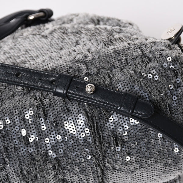 極美品 CHANEL シャネル Spangles Mini Backpack スパンコール ミニリュック 25番台 シルバー金具 シルバーチェーン 中古 4a002843