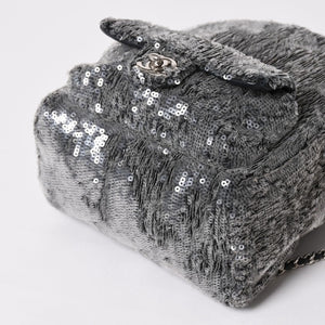 極美品 CHANEL シャネル Spangles Mini Backpack スパンコール ミニリュック 25番台 シルバー金具 シルバーチェーン 中古 4a002843