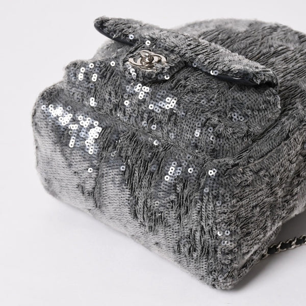 極美品 CHANEL シャネル Spangles Mini Backpack スパンコール ミニリュック 25番台 シルバー金具 シルバーチェーン 中古 4a002843