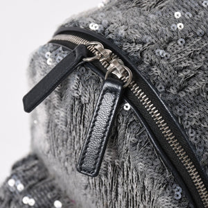 極美品 CHANEL シャネル Spangles Mini Backpack スパンコール ミニリュック 25番台 シルバー金具 シルバーチェーン 中古 4a002843