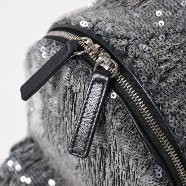 極美品 CHANEL シャネル Spangles Mini Backpack スパンコール ミニリュック 25番台 シルバー金具 シルバーチェーン 中古 4a002843