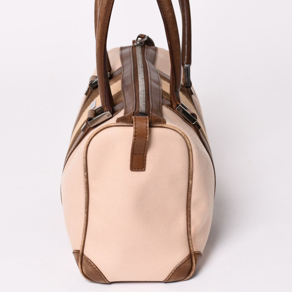 GUCCI Gucci Mini Boston Sherry Line Handbag 000 0851 Canvas Leather Pink Brown Good Condition Used 4a002498