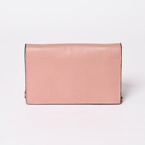 GUCCI グッチ インターロッキングGチェーンウォレット ペブルドレザー ショルダーバッグ クラッチバッグ ピンク ゴールド金具 510314 美品 中古 4a002001