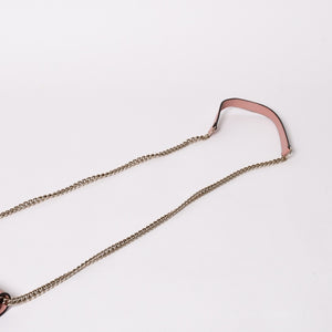 GUCCI グッチ インターロッキングGチェーンウォレット ペブルドレザー ショルダーバッグ クラッチバッグ ピンク ゴールド金具 510314 美品 中古 4a002001
