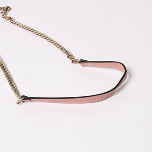 GUCCI グッチ インターロッキングGチェーンウォレット ペブルドレザー ショルダーバッグ クラッチバッグ ピンク ゴールド金具 510314 美品 中古 4a002001