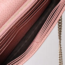Load image into Gallery viewer, GUCCI グッチ インターロッキングGチェーンウォレット ペブルドレザー ショルダーバッグ クラッチバッグ ピンク ゴールド金具 510314 美品 中古 4a002001