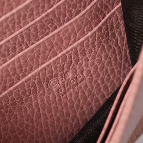GUCCI グッチ インターロッキングGチェーンウォレット ペブルドレザー ショルダーバッグ クラッチバッグ ピンク ゴールド金具 510314 美品 中古 4a002001