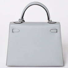 画像をギャラリービューアに読み込む, 新品未使用 HERMES エルメス KELLY ケリー 25 2WAY ハンドバッグ 外縫い エプソン ブルーグラシエ シルバー金具 K刻印 中古 4a002613