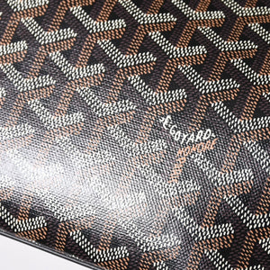 極美品 ゴヤール GOYARD クラッチバッグ ハンドバッグ セナMM 黒 ブラック PVC レザー トップファスナー 中古 4a002762