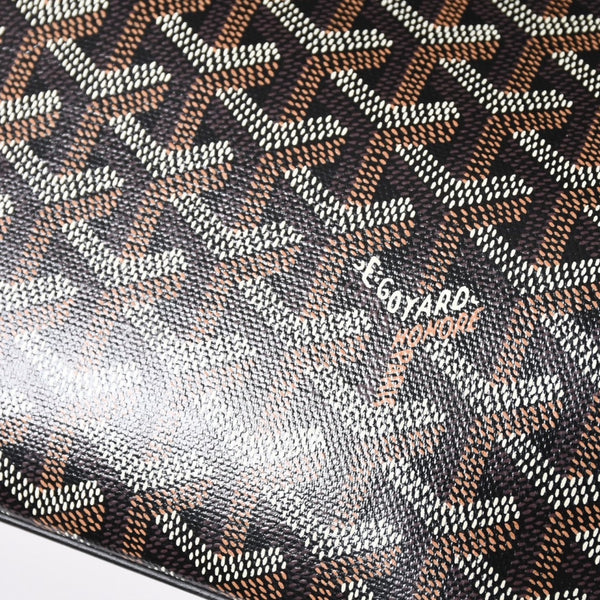 極美品 ゴヤール GOYARD クラッチバッグ ハンドバッグ セナMM 黒 ブラック PVC レザー トップファスナー 中古 4a002762