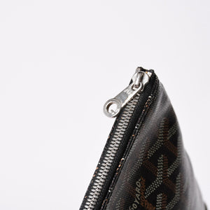 極美品 ゴヤール GOYARD クラッチバッグ ハンドバッグ セナMM 黒 ブラック PVC レザー トップファスナー 中古 4a002762