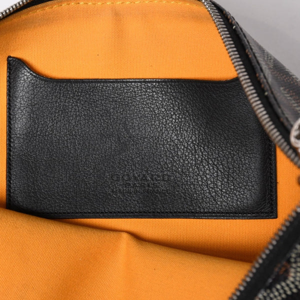 極美品 ゴヤール GOYARD クラッチバッグ ハンドバッグ セナMM 黒 ブラック PVC レザー トップファスナー 中古 4a002762