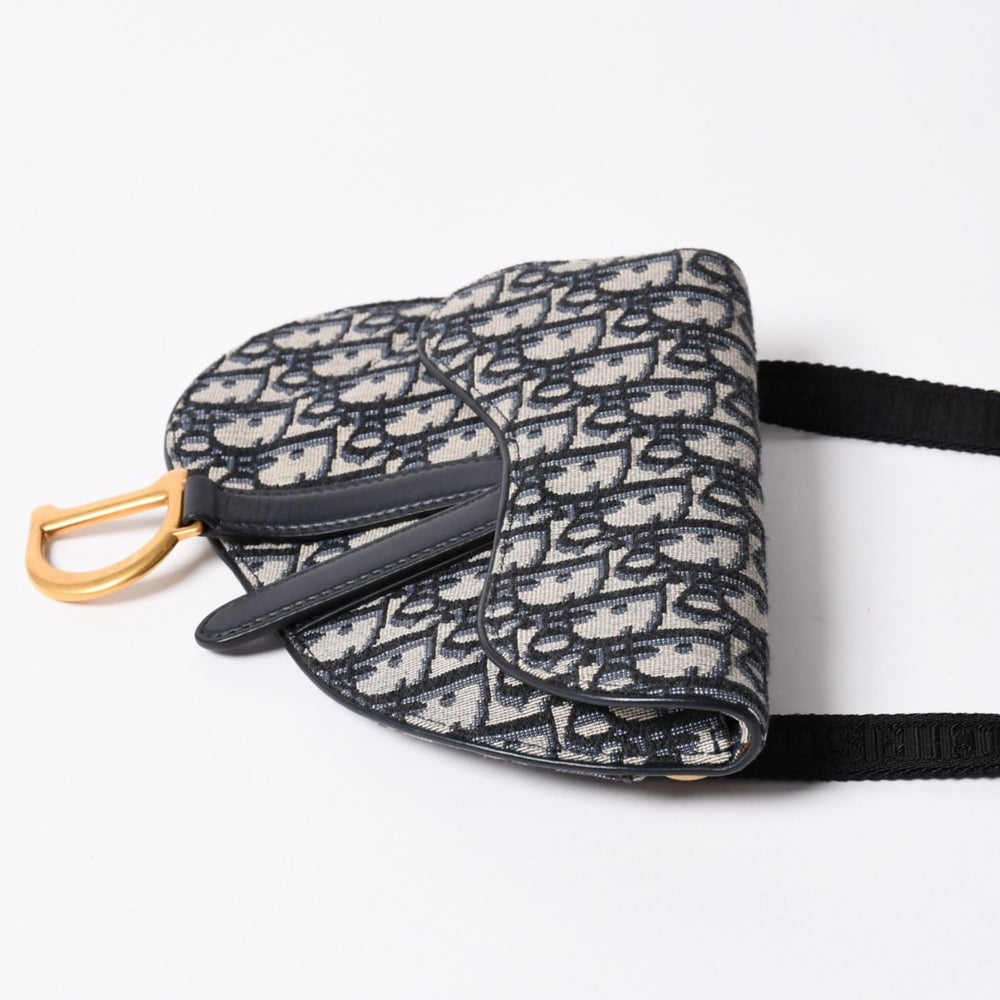 Christian Dior Waist Pouch Saddle Bag Trotter All Over Pattern Cotton Canvas 50-MA-1119 Gold Hardware Good Condition Used 4a002026