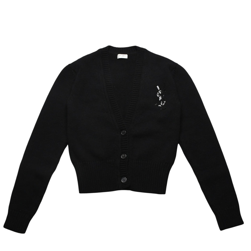 Very good condition SAINT LAURENT PARIS Saint Laurent Paris Cardigan Sequins Black 670116 Used 4a002632