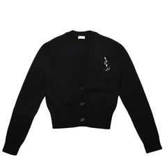 極美品 SAINT LAURENT PARIS サンローランパリ カーディガン スパンコール ブラック 670116 中古 4a002632