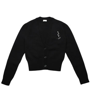 極美品 SAINT LAURENT PARIS サンローランパリ カーディガン スパンコール ブラック 670116 中古 4a002632