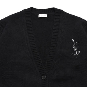 極美品 SAINT LAURENT PARIS サンローランパリ カーディガン スパンコール ブラック 670116 中古 4a002632