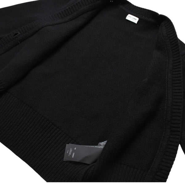 極美品 SAINT LAURENT PARIS サンローランパリ カーディガン スパンコール ブラック 670116 中古 4a002632