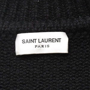極美品 SAINT LAURENT PARIS サンローランパリ カーディガン スパンコール ブラック 670116 中古 4a002632
