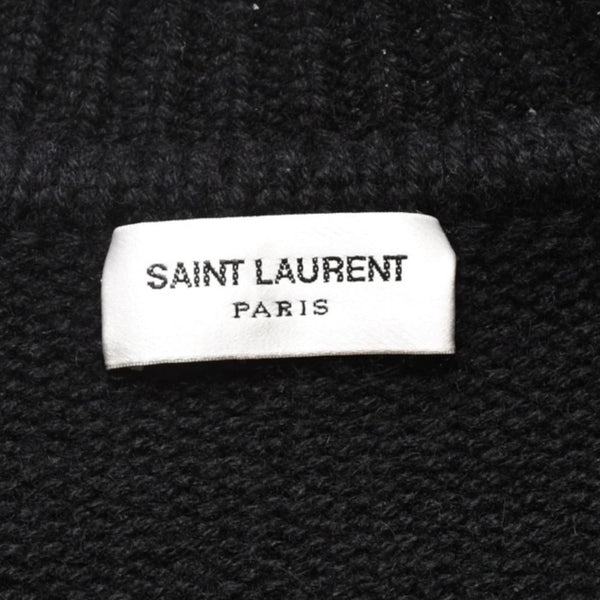 極美品 SAINT LAURENT PARIS サンローランパリ カーディガン スパンコール ブラック 670116 中古 4a002632