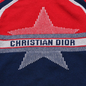 極美品 Christian Dior クリスチャンディオール ジッパー スリムニット フーディ レッド グレー ネイビー 中古 4a003191