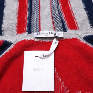 極美品 Christian Dior クリスチャンディオール ジッパー スリムニット フーディ レッド グレー ネイビー 中古 4a003191