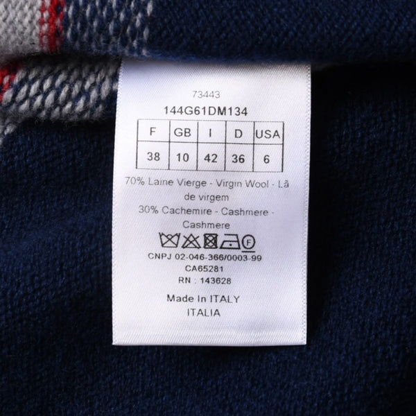 極美品 Christian Dior クリスチャンディオール ジッパー スリムニット フーディ レッド グレー ネイビー 中古 4a003191