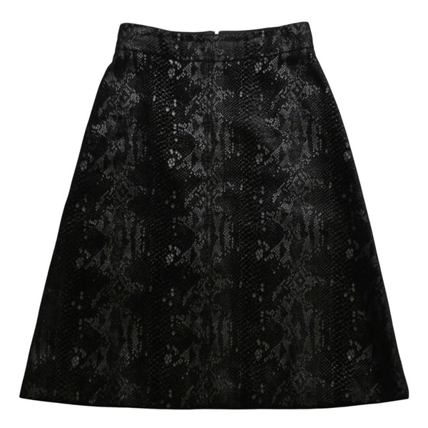 極美品 SAINT LAURENT サンローラン ベルベットスネークエフェクト Aライン ミディスカート 630863 Y744N ベルベット パイソン柄 Aライン ミディ丈 スカート 中古 4a002646
