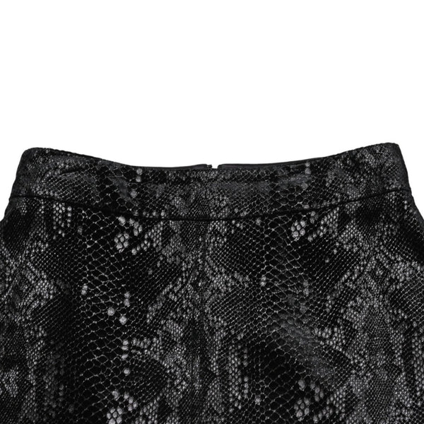 極美品 SAINT LAURENT サンローラン ベルベットスネークエフェクト Aライン ミディスカート 630863 Y744N ベルベット パイソン柄 Aライン ミディ丈 スカート 中古 4a002646