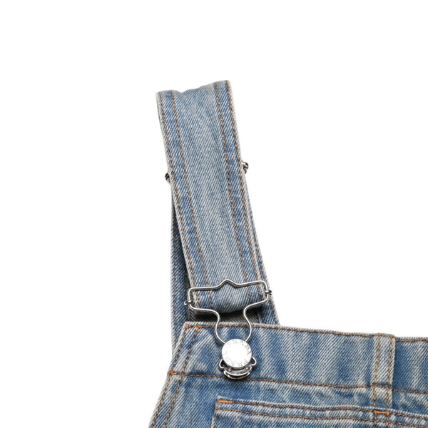 極美品 PRADA プラダ トライアングルロゴ Denim デニム ジャンパースカート オーバーオール GFA132 中古 4a002559