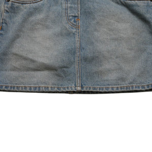 極美品 PRADA プラダ トライアングルロゴ Denim デニム ジャンパースカート オーバーオール GFA132 中古 4a002559