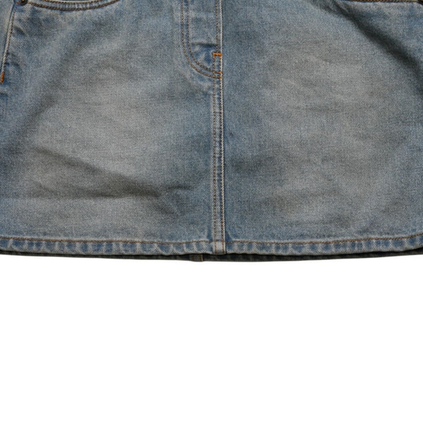 極美品 PRADA プラダ トライアングルロゴ Denim デニム ジャンパースカート オーバーオール GFA132 中古 4a002559