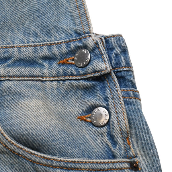 極美品 PRADA プラダ トライアングルロゴ Denim デニム ジャンパースカート オーバーオール GFA132 中古 4a002559