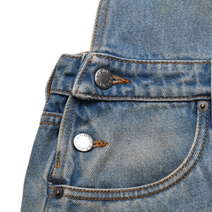 極美品 PRADA プラダ トライアングルロゴ Denim デニム ジャンパースカート オーバーオール GFA132 中古 4a002559