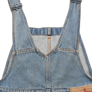 極美品 PRADA プラダ トライアングルロゴ Denim デニム ジャンパースカート オーバーオール GFA132 中古 4a002559