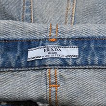 画像をギャラリービューアに読み込む, 極美品 PRADA プラダ トライアングルロゴ Denim デニム ジャンパースカート オーバーオール GFA132 中古 4a002559
