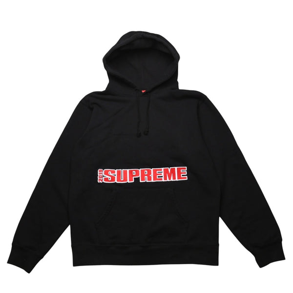 極美品 Supreme シュプリーム Blockbuster Hooded Sweatshirt ブラック レッド パーカー サイズL RN 101837 中古 4a003063