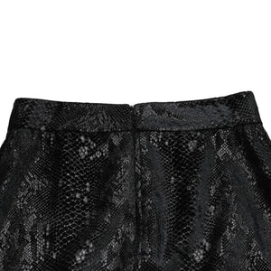 極美品 SAINT LAURENT サンローラン ベルベットスネークエフェクト Aライン ミディスカート 630863 Y744N ベルベット パイソン柄 Aライン ミディ丈 スカート 中古 4a002646