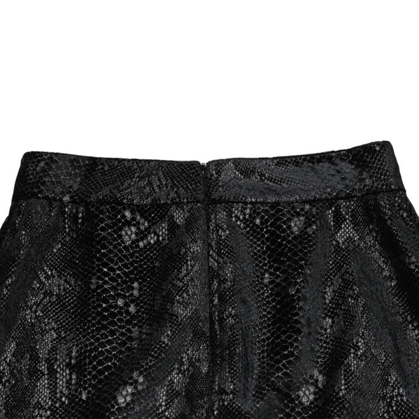 極美品 SAINT LAURENT サンローラン ベルベットスネークエフェクト Aライン ミディスカート 630863 Y744N ベルベット パイソン柄 Aライン ミディ丈 スカート 中古 4a002646