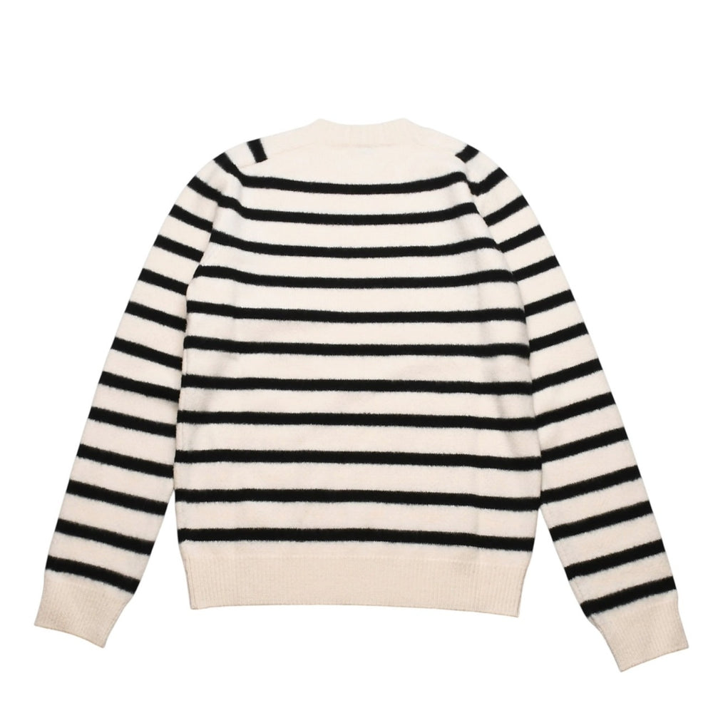 SAINT LAURENT PARIS サンローラン ニット ボーダー ブラック ホワイト 黒 白 ウール 353754 2019年 美品 中古 4a002706
