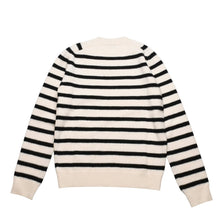 画像をギャラリービューアに読み込む, SAINT LAURENT PARIS サンローラン ニット ボーダー ブラック ホワイト 黒 白 ウール 353754 2019年 美品 中古 4a002706