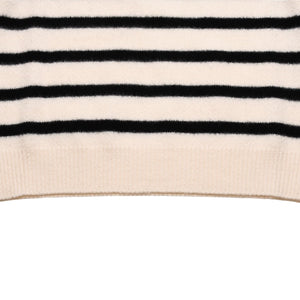 SAINT LAURENT PARIS サンローラン ニット ボーダー ブラック ホワイト 黒 白 ウール 353754 2019年 美品 中古 4a002706