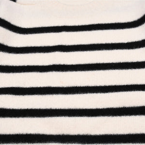SAINT LAURENT PARIS サンローラン ニット ボーダー ブラック ホワイト 黒 白 ウール 353754 2019年 美品 中古 4a002706